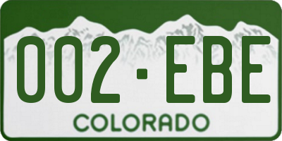 CO license plate 002EBE