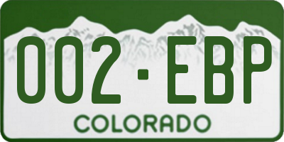 CO license plate 002EBP