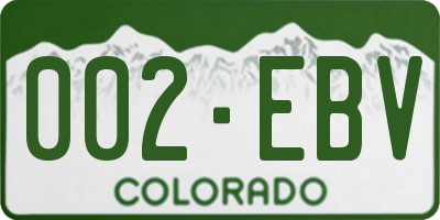 CO license plate 002EBV