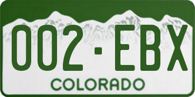 CO license plate 002EBX