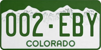 CO license plate 002EBY