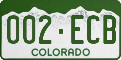 CO license plate 002ECB