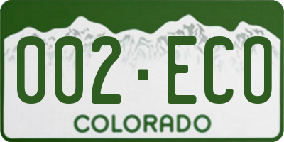 CO license plate 002ECO