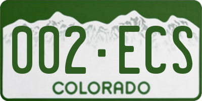 CO license plate 002ECS