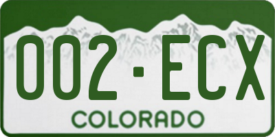 CO license plate 002ECX