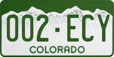 CO license plate 002ECY