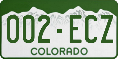 CO license plate 002ECZ