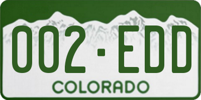 CO license plate 002EDD