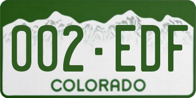 CO license plate 002EDF