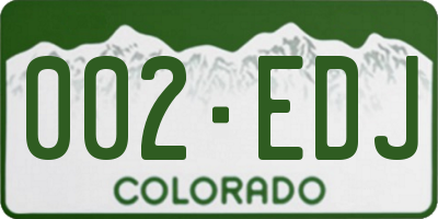 CO license plate 002EDJ