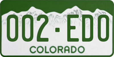 CO license plate 002EDO