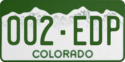 CO license plate 002EDP