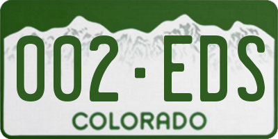 CO license plate 002EDS