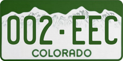 CO license plate 002EEC