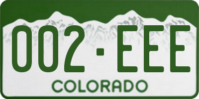 CO license plate 002EEE