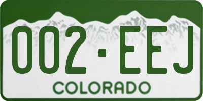 CO license plate 002EEJ