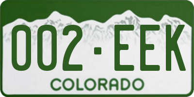 CO license plate 002EEK