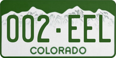 CO license plate 002EEL