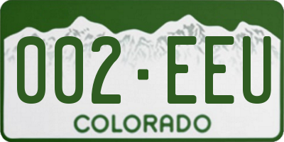 CO license plate 002EEU