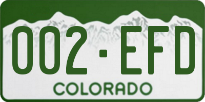 CO license plate 002EFD