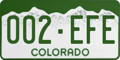 CO license plate 002EFE