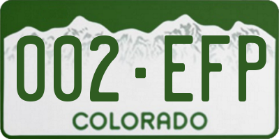 CO license plate 002EFP