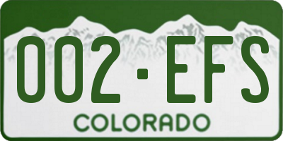 CO license plate 002EFS