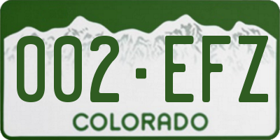 CO license plate 002EFZ