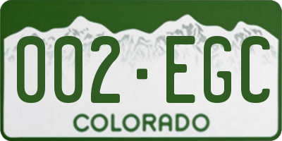 CO license plate 002EGC