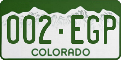 CO license plate 002EGP