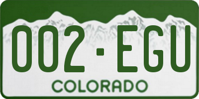 CO license plate 002EGU