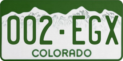 CO license plate 002EGX