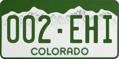 CO license plate 002EHI