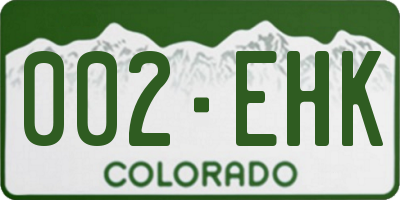 CO license plate 002EHK
