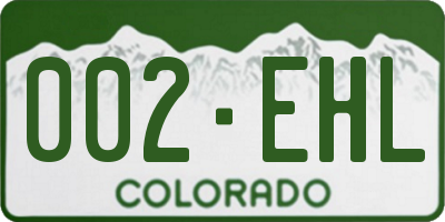 CO license plate 002EHL