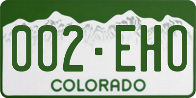 CO license plate 002EHO