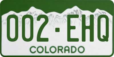 CO license plate 002EHQ