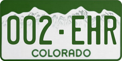 CO license plate 002EHR