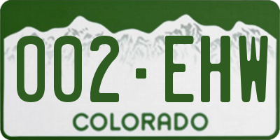 CO license plate 002EHW