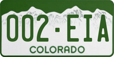 CO license plate 002EIA