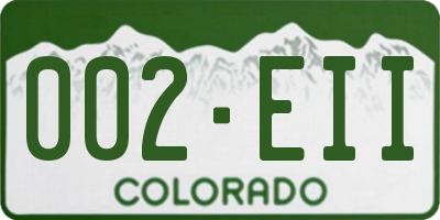 CO license plate 002EII