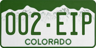 CO license plate 002EIP