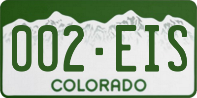CO license plate 002EIS