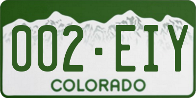 CO license plate 002EIY