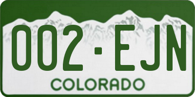 CO license plate 002EJN