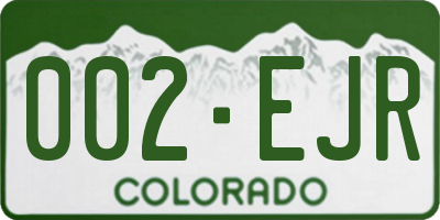CO license plate 002EJR