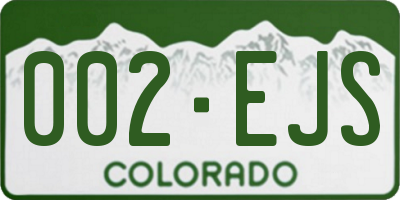 CO license plate 002EJS
