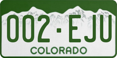CO license plate 002EJU
