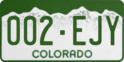 CO license plate 002EJY