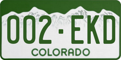 CO license plate 002EKD